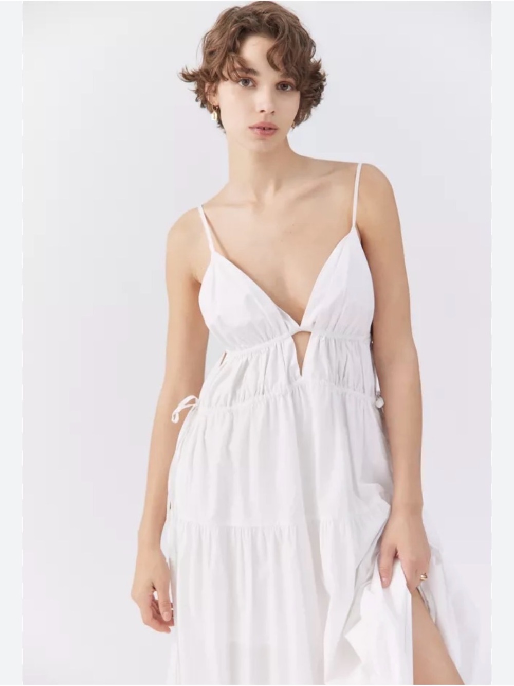 Astr White Cassie Maxi Dress with Cutout Detail